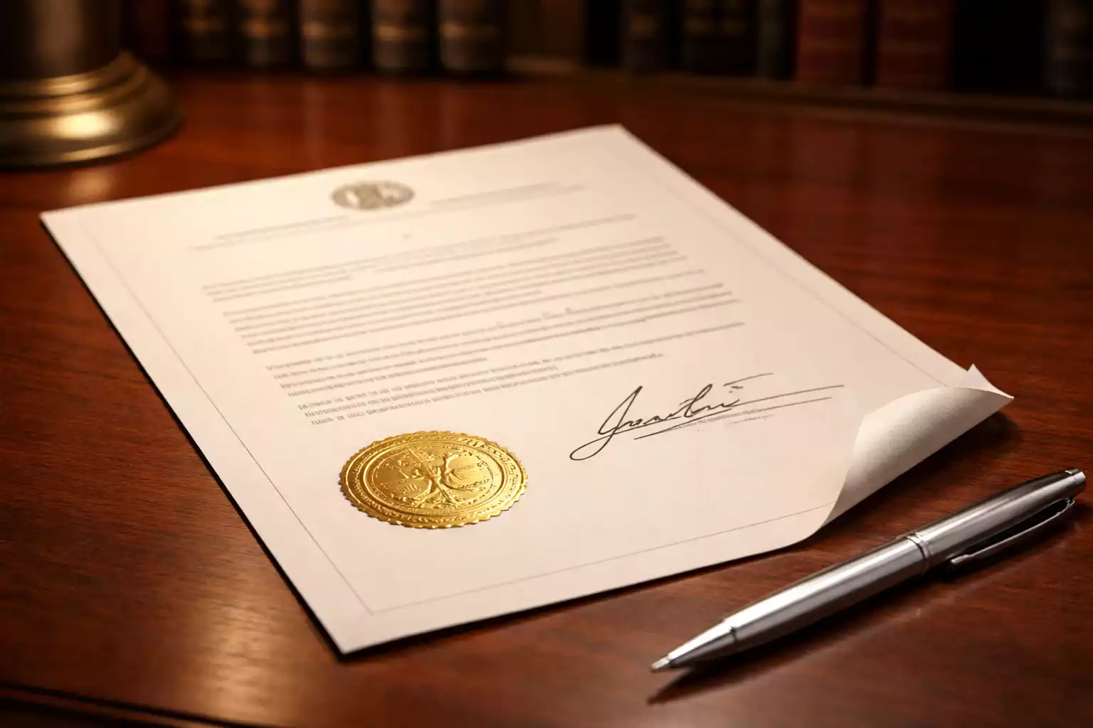 Documento oficial con sello de licencia de juego y firma de autoridad reguladora